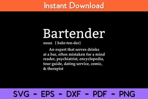 Bartender Definition Funny Cocktail Bar: A Humorous Touch for Crafty Projects