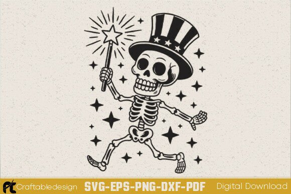 Funny 4th of July Skeleton SVG Review for Real Embroidery Use