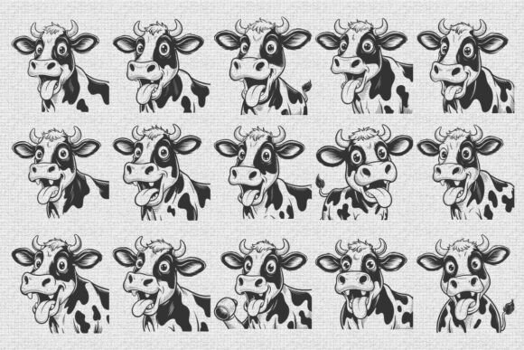 Funny Crazy Cow Farm Animal SVG Bundle