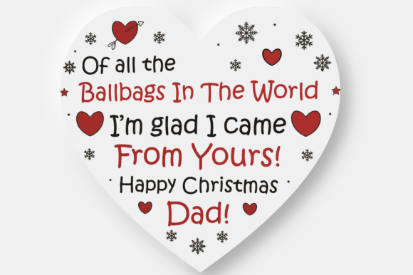 Funny Dad Christmas Heart Keepsake SVG Review