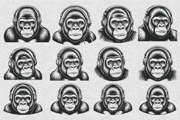 Funny Gorilla with Headphone SVG Bundle Review