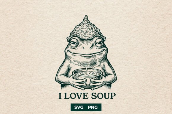 Funny I Love Soup Frog SVG PNG Review