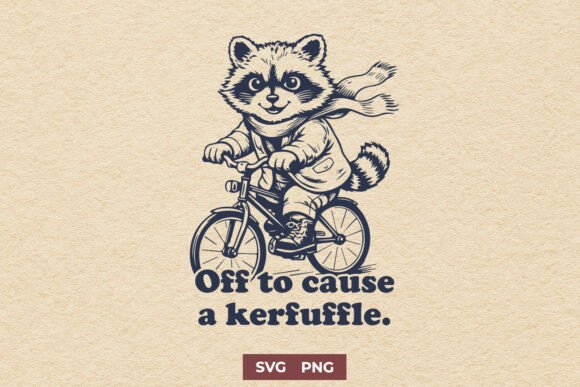 Off to Cause a Kerfuffle Raccoon SVG PNG Review