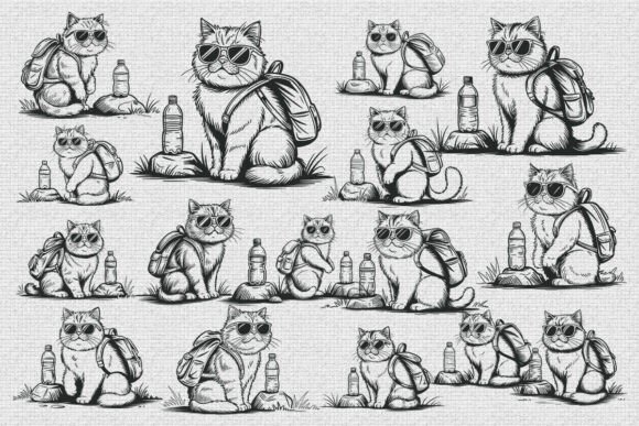 Sarcastic Cat SVGs for Hiking Humor on Embroidery Projects